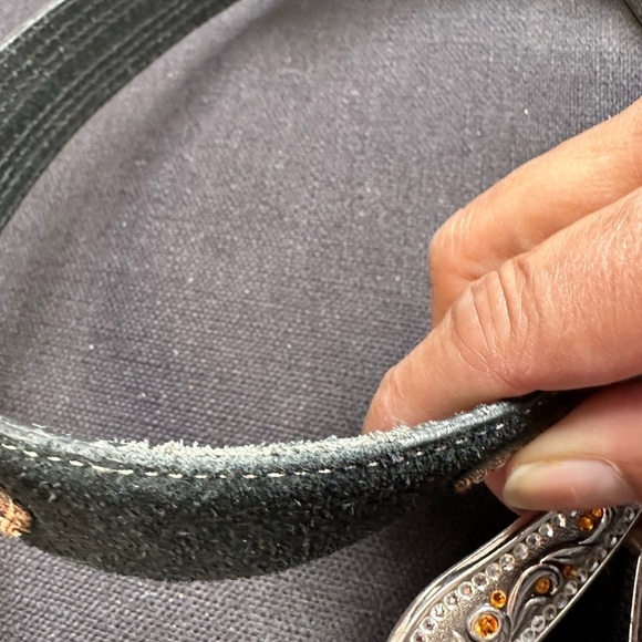 Sold🛍️Men’s Nocona Belt Genuine Leather Western Brown Rhinestone Buckle 3410 - Picture 11 of 15